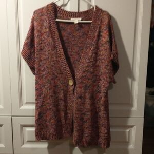 Coldwater Creek Multicolor Knit Cardigan in Red and Pink Tones